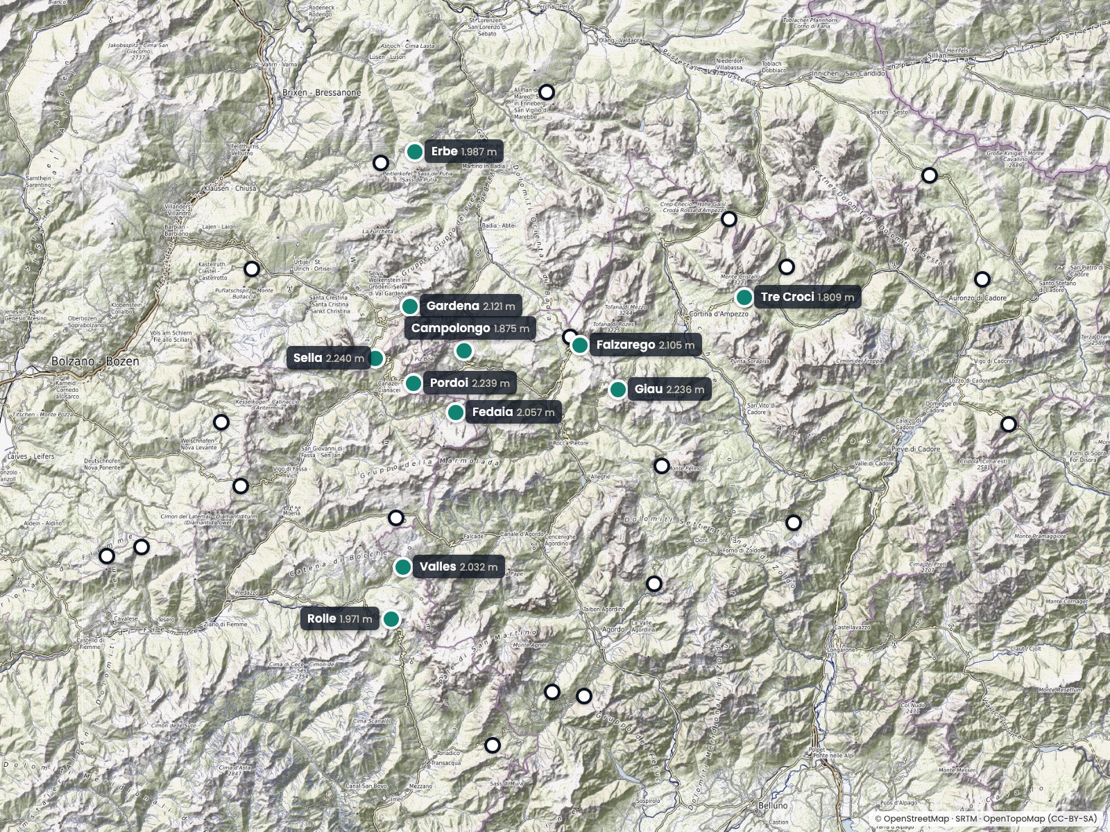 La mappa dei passi